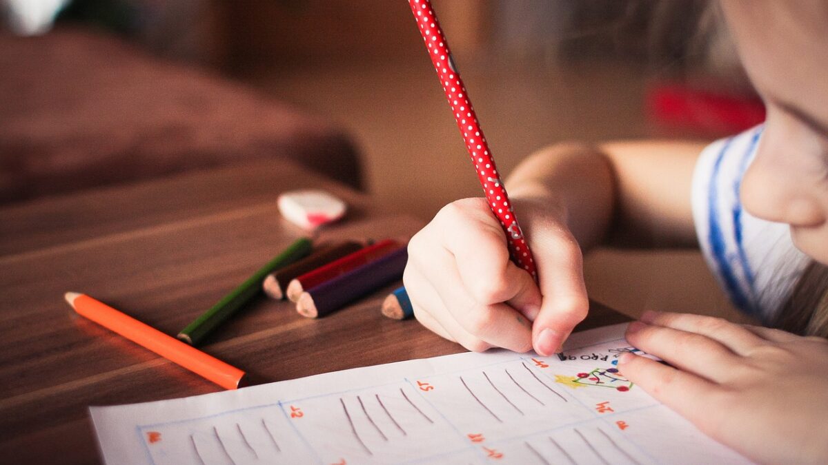 Child studying