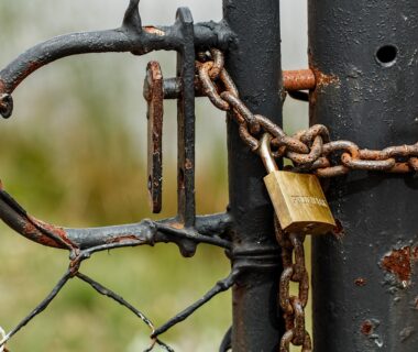 Padlock on a gate