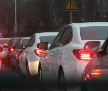 Cars in a traffic jam