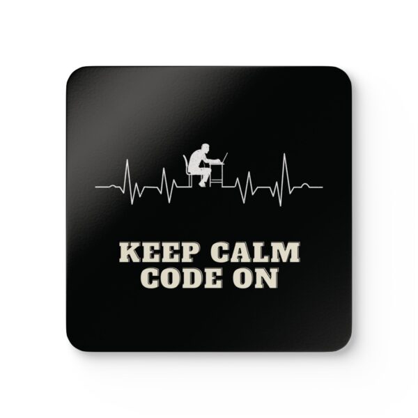 Keep Calm Code On Corkwood Coaster Set